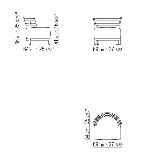 Кресло из дерева и ткани Flexform ARCH-00045765 - Вид №3