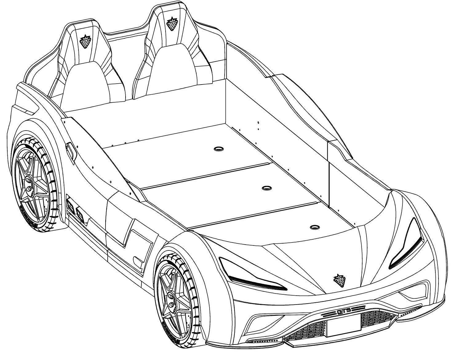 Кровать-машина с подсветкой 100х190 см синяя GTS CILEK  00-3832327 Синий Santreyd  - Вид №1
