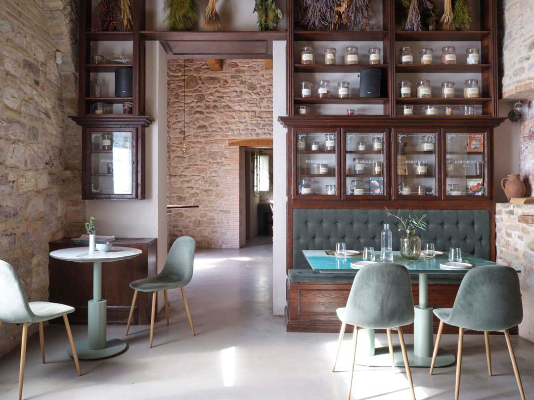 Круглый стол из фаянса и нержавеющей стали DOMIZIANI современный ARCH-00130801 - Вид №4