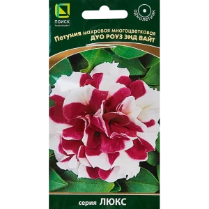 89346641 Семена цветов Поиск петуния махровая многоцветная Дуо Роуз Энд Вайт 10 шт. STLM-1537080
