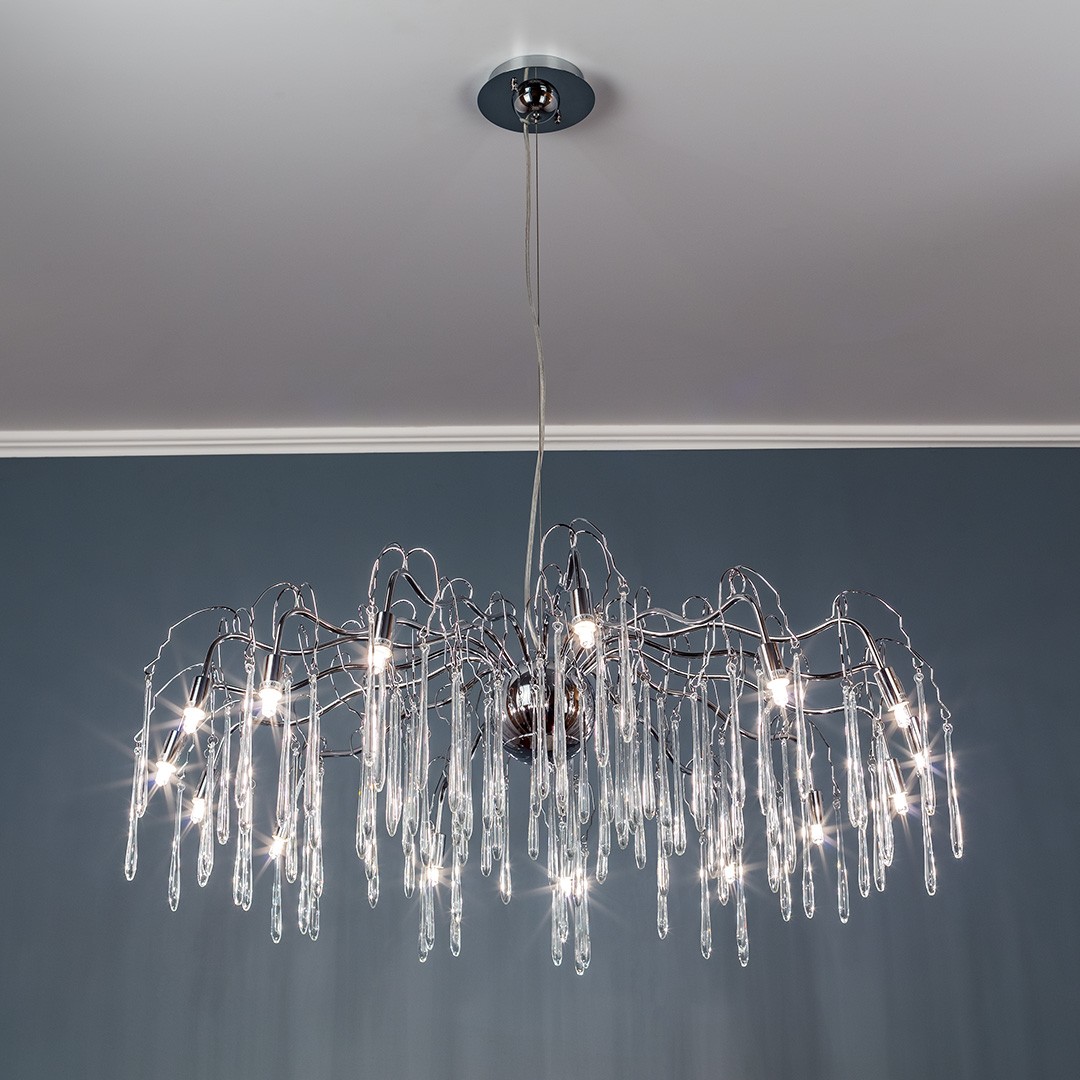 Frezia Light 1005/15 A хром подвесная люстра на 15 лампочек 116017 - Вид №2