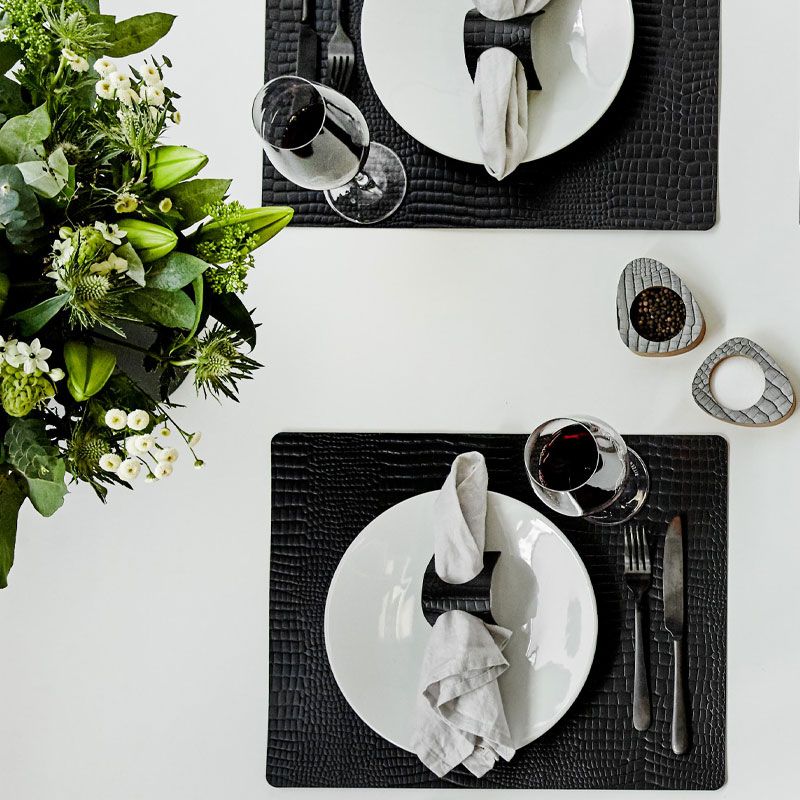 98326 CROCO black подстановочная салфетка прямоугольная 35x45 см, толщина 2мм;LIND DNA - Вид №1