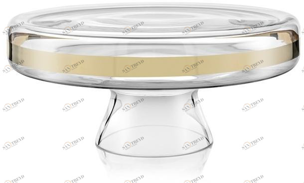 IVV Круглый стеклянный поднос Avenue gold 7943.2