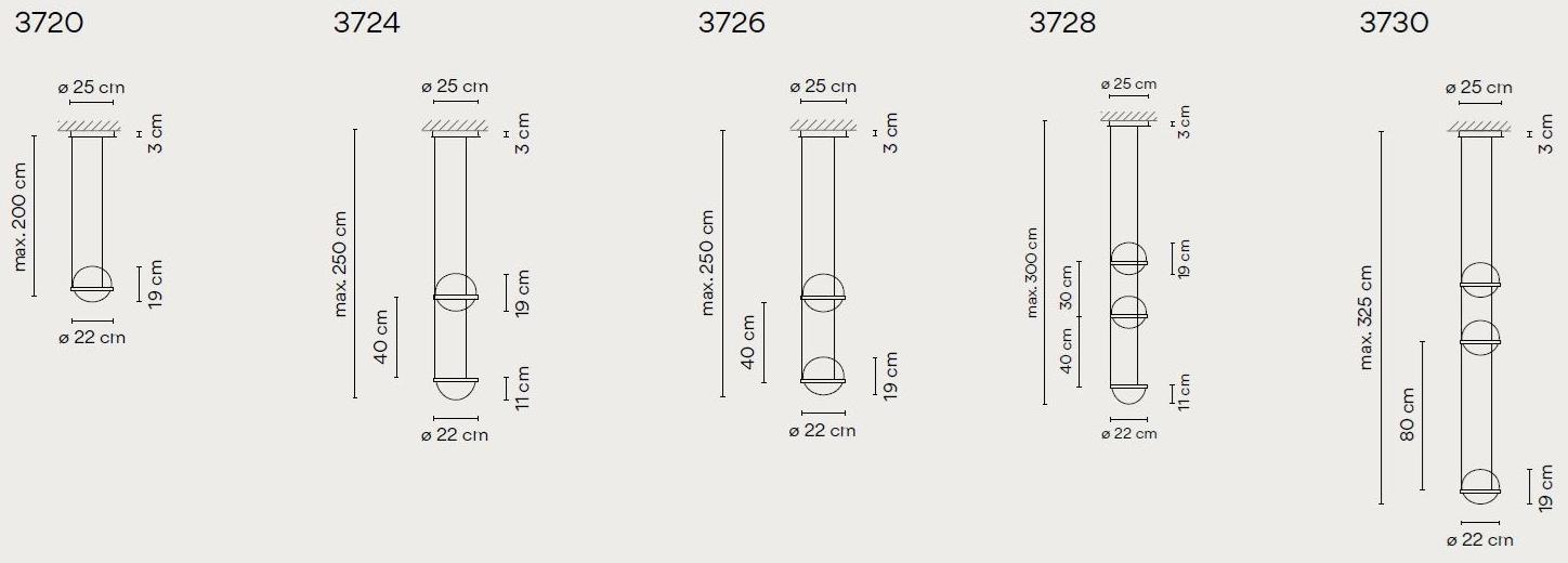 Vibia Светодиодная подвесная лампа из дутого стекла Palma 3724 - Вид №7