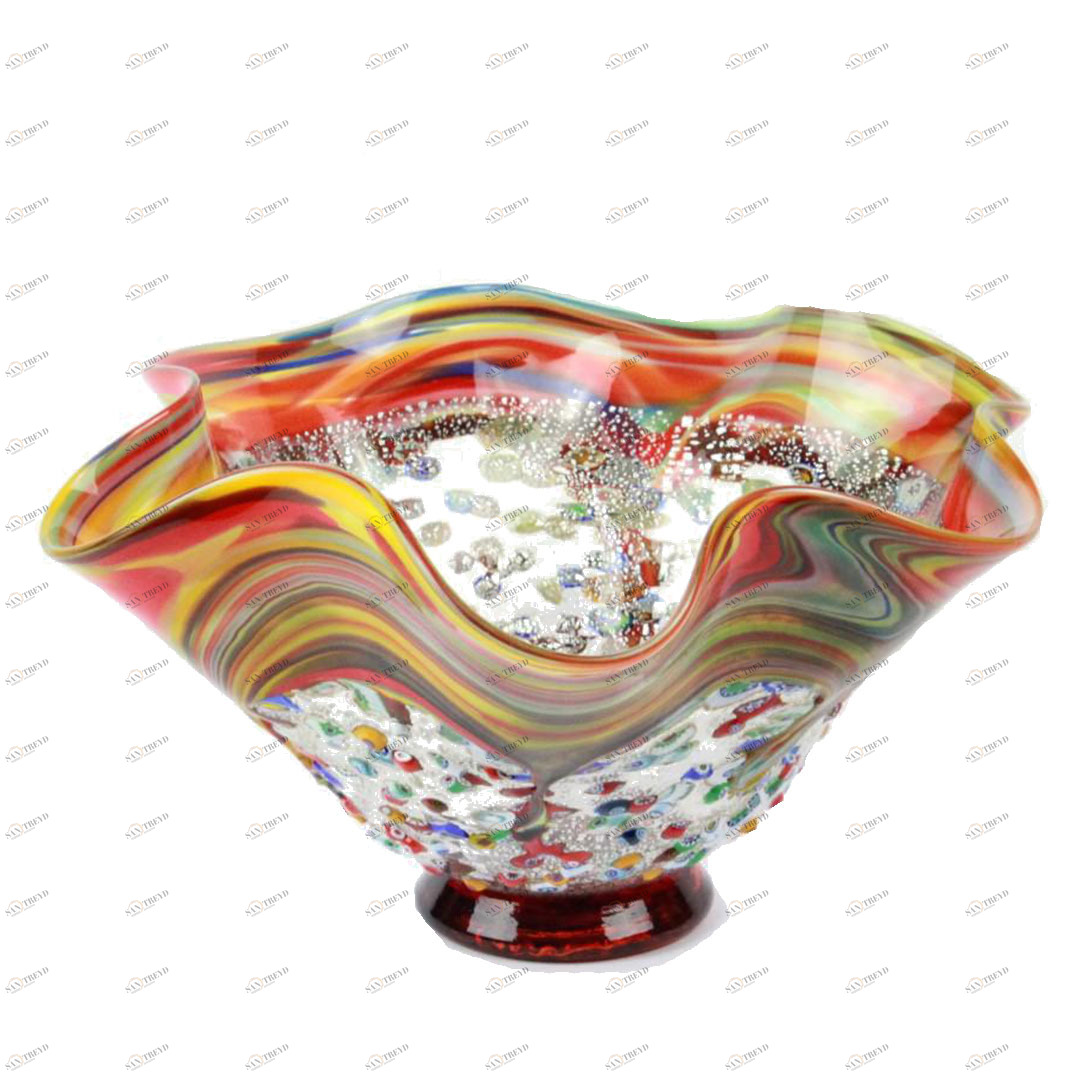 600 ORIGINALMURANOGLASS Декоративная ваза-чаша Bella Gialla - муранское стекло OMG 26 см 