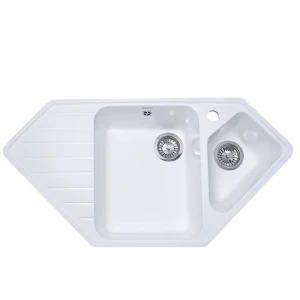90409429 Врезная мойка Granalliance GA-60 50x96.50 глубина 20 см литьевой мрамор цвет молочный STLM-1496578