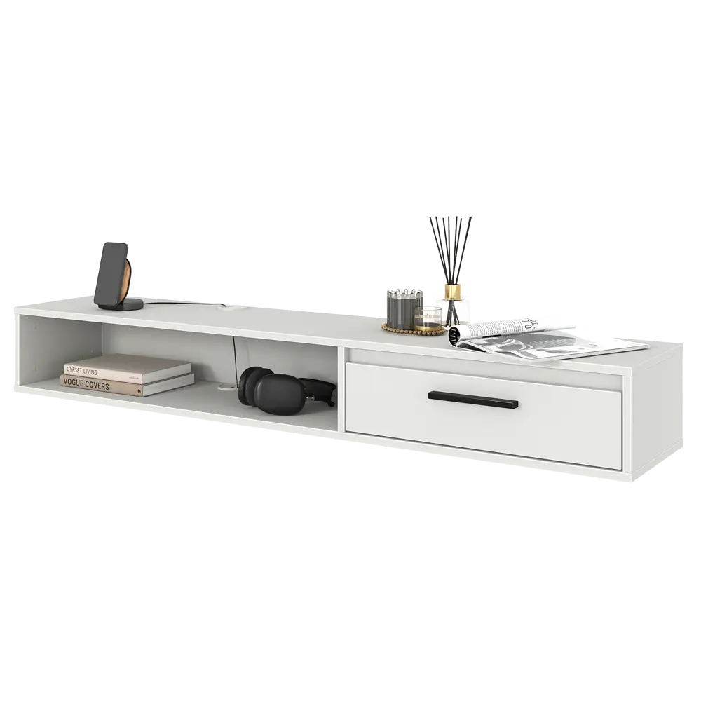 Тумба под телевизор Лион 150x20x30 см ЛДСП цвет белый Santreyd STLM-2180092 - Вид №11