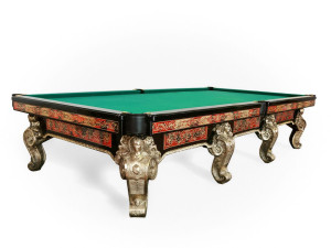 Деревянный и металлический прямоугольный бильярдный стол