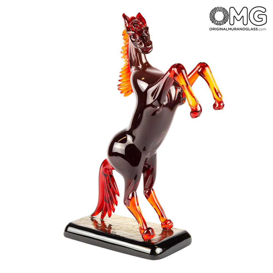 3591 ORIGINALMURANOGLASS Скульптура Лошадь американская Quarter - муранское стекло OMG  см  - Вид №1