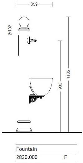 Neri Чугунный садовый фонтан Melia 2830  - Вид №3