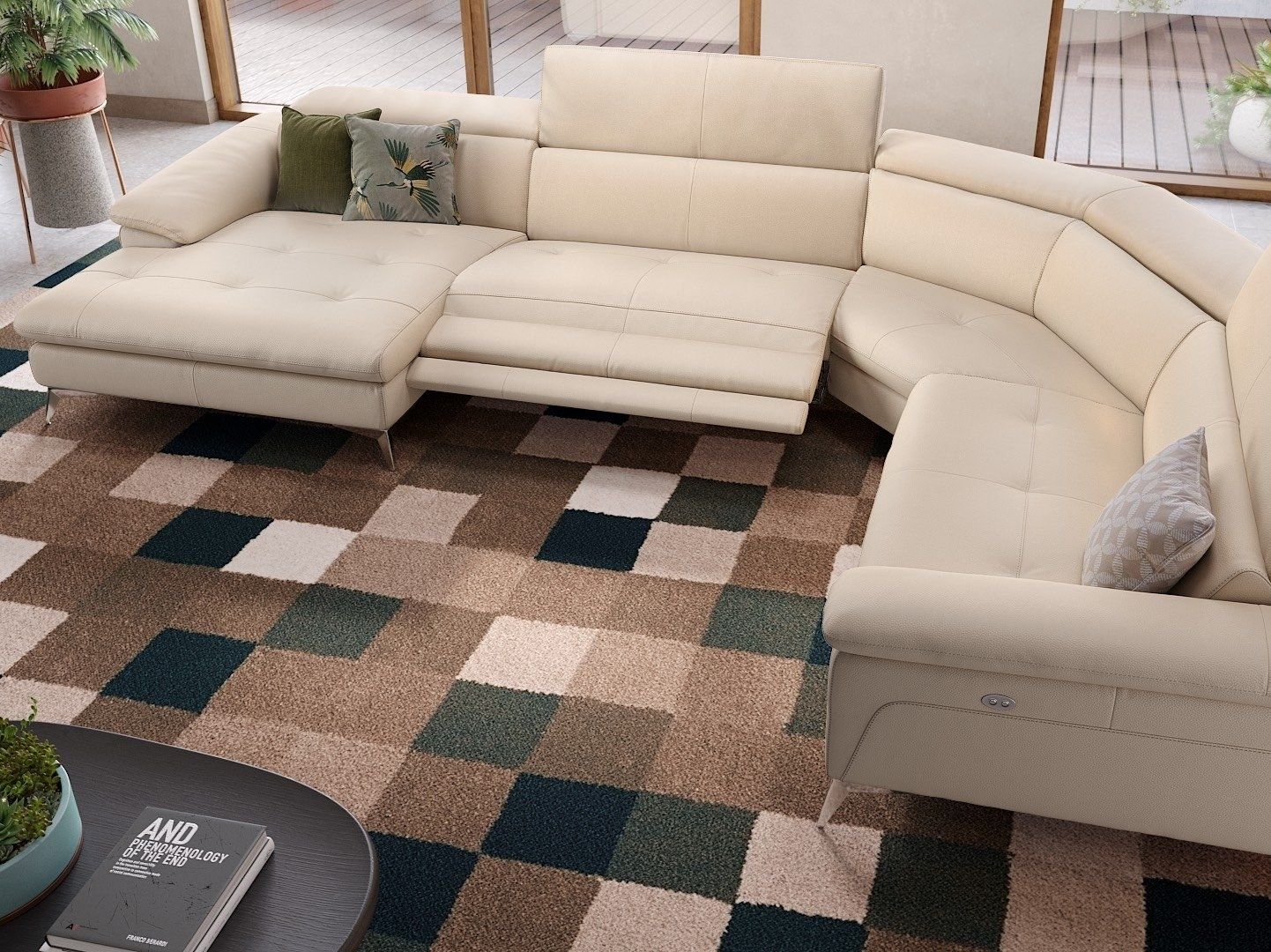 Кожаный диван с полуостровом Sofanella Stella ARCH-00128983 - Вид №4