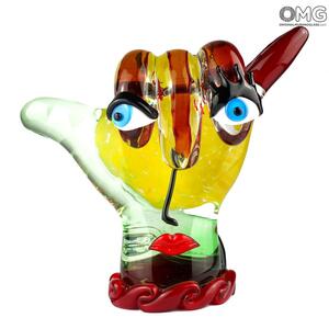 3212 ORIGINALMURANOGLASS Скульптура Рука Hang Loose - современное абстрактное искусство - Original Murano Glass OMG 28 см