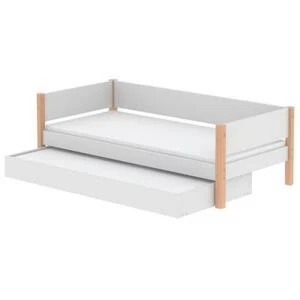 Кровать Flexa White с дополнительным спальным местом, 190 см, белая лакированная