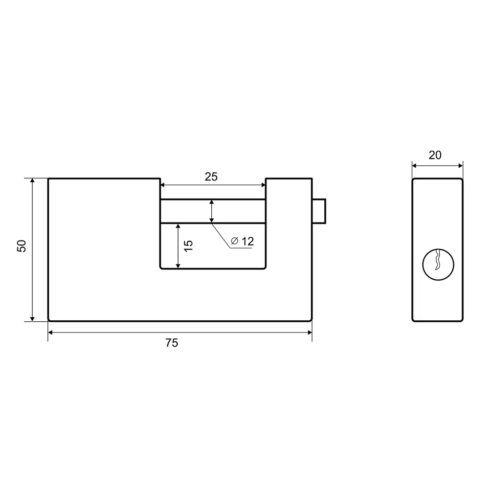 Замок навесной Palladium 50x75 мм, нержавеющая сталь STLM-2138443 - Вид №2