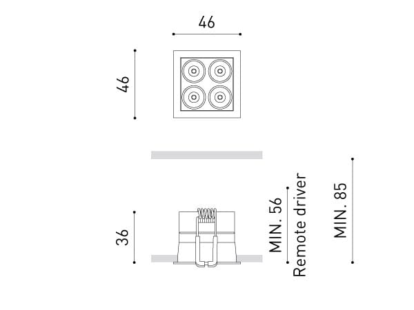 Несколько алюминиевых светодиодных утопленных прожекторов Arkoslight Black Foster Micro ARCH-00031426 - Вид №2