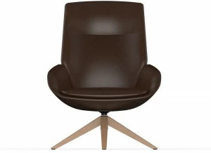 ACTIU Кресло на козелке в коже с подлокотниками Noom