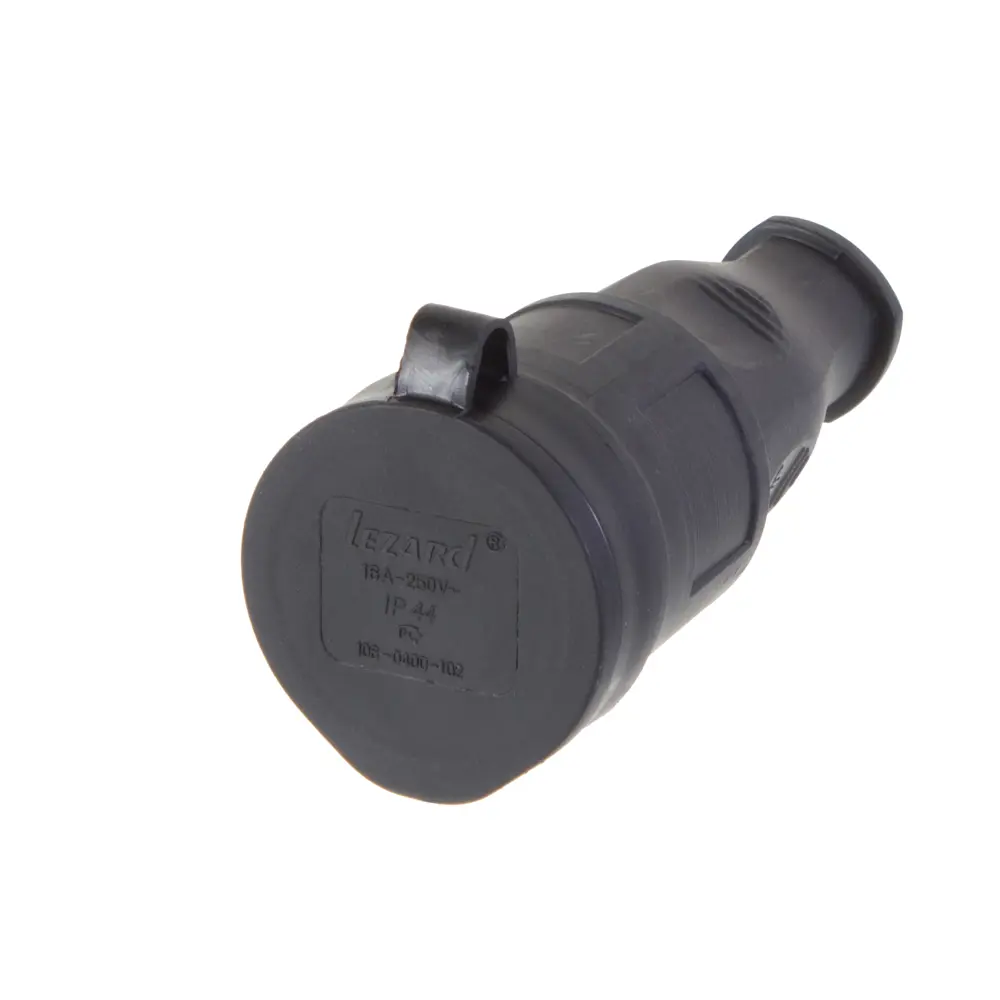 Розетка чёрная с заглушкой Lezard 250 В 17540484 STLM-2210542  - Вид №1