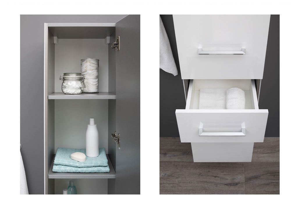 Шкаф-пенал для ванной Aquanet Порто 35 белый 00195732 - Вид №6