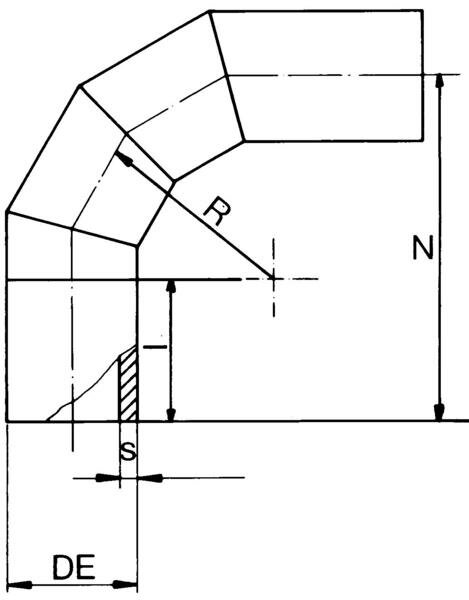 SANIT 72207901025 Сегмент 90 ° изгиб, PE 100, SDR 11, длинный  - Вид №1