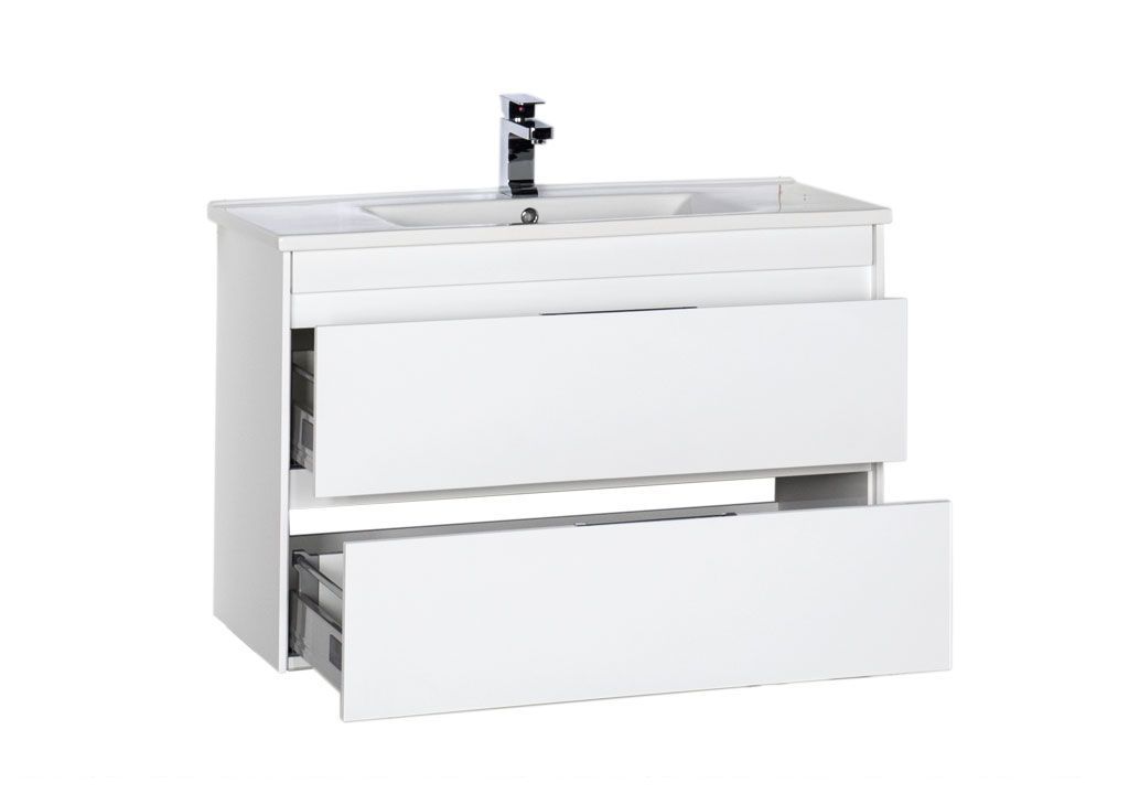 Тумба с раковиной Aquanet Тулон 100 белый 0018339600182321 - Вид №1