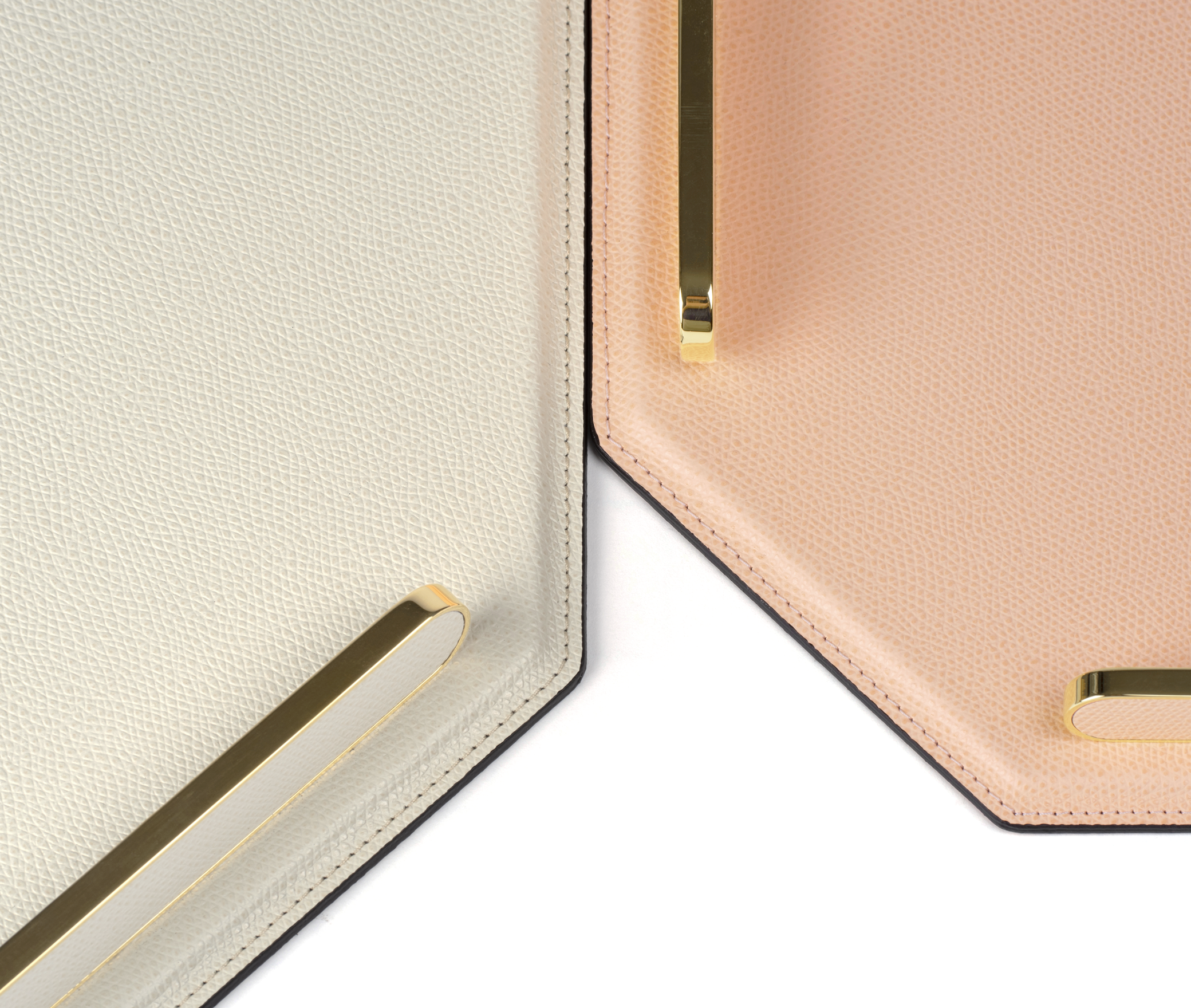 Поднос Este Octagonal - 33X33 см/металл-отделка_золото/зернистая кожа_темно-серый Pinetti G1.1934.029.055 - Вид №3