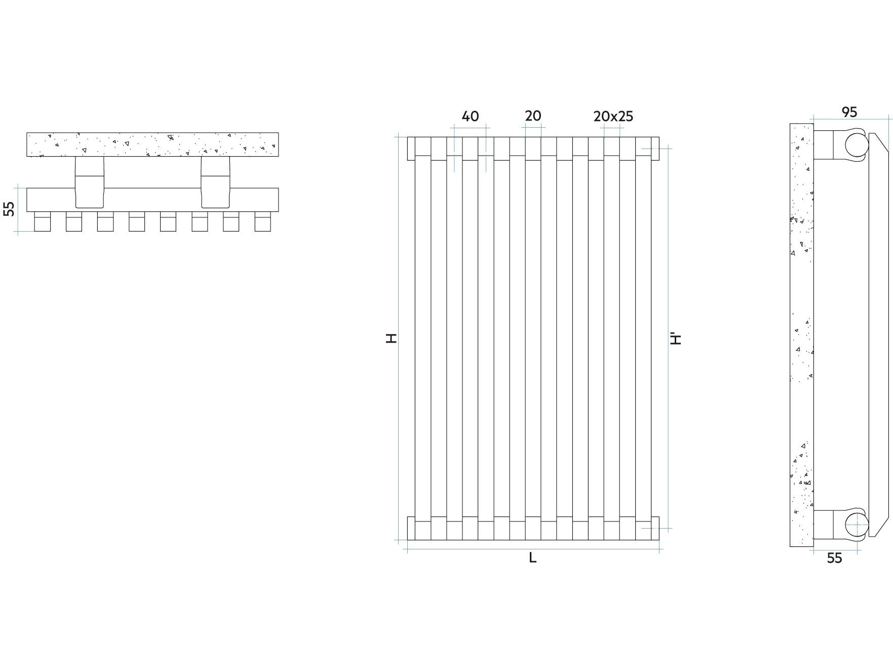 Стальной модульный вертикальный мебельный радиатор Irsap Sax ARCH-00061058 - Вид №1