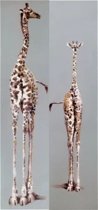 Картина на холсте 150х50 см "Два жирафа" EVENHOME КАРТИНЫ МАСЛОМ 129859 Бежевый;коричневый;серый;черный;разноцветный