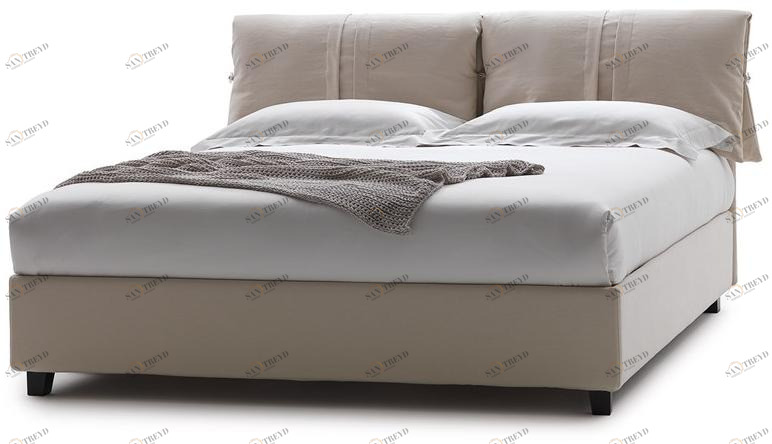 Flexstyle Двуспальная кровать из ткани с мягким изголовьем sun-id-1344774