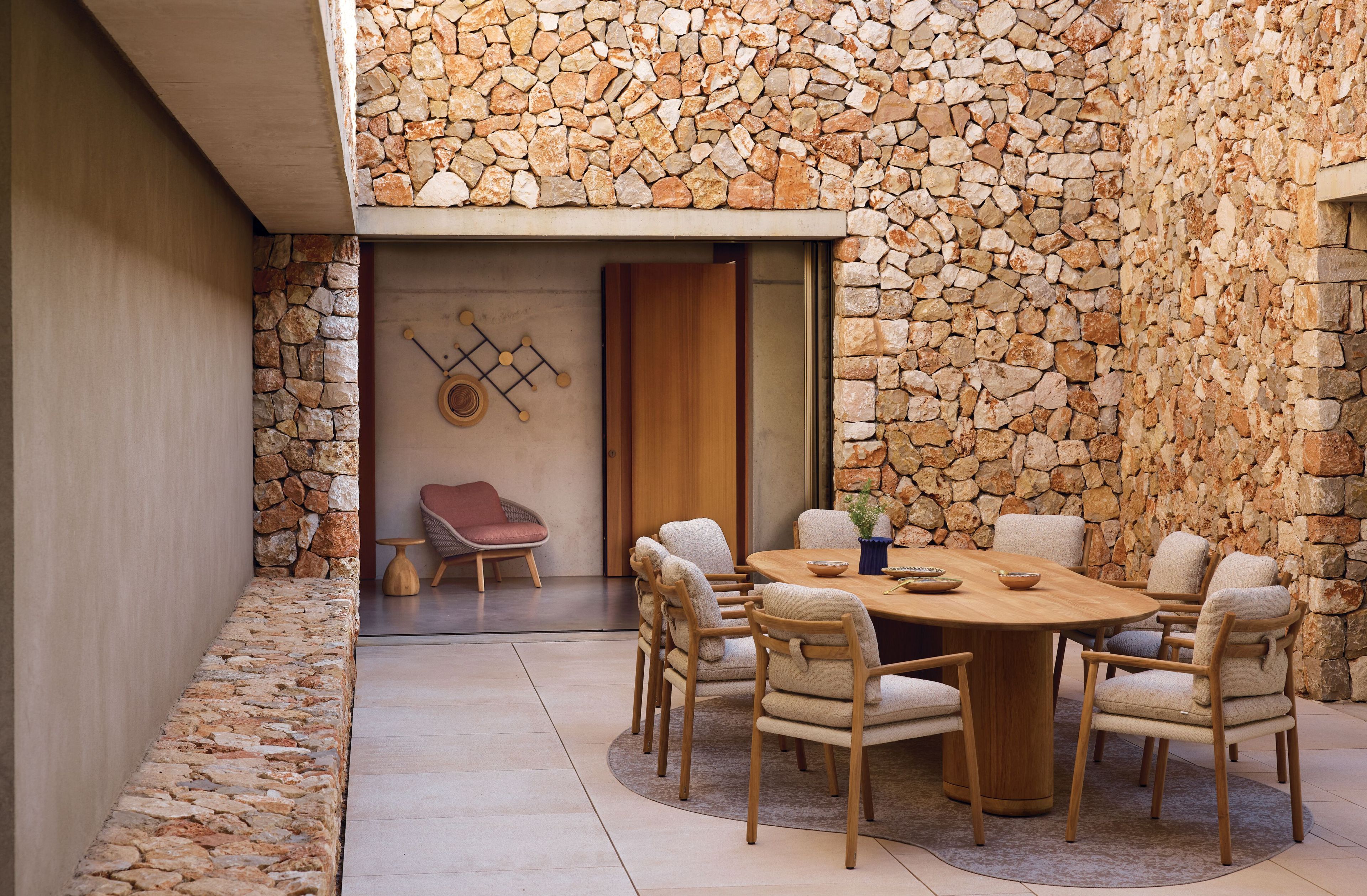 Круглый керамический обеденный стол с колесами MANUTTI Ogado ARCH-00038109 - Вид №4