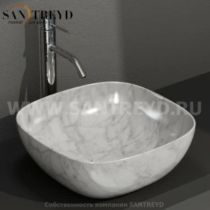 B6Q43MC Накладная раковина на столешницу  квадратная Ceramica Globo T-EDGE