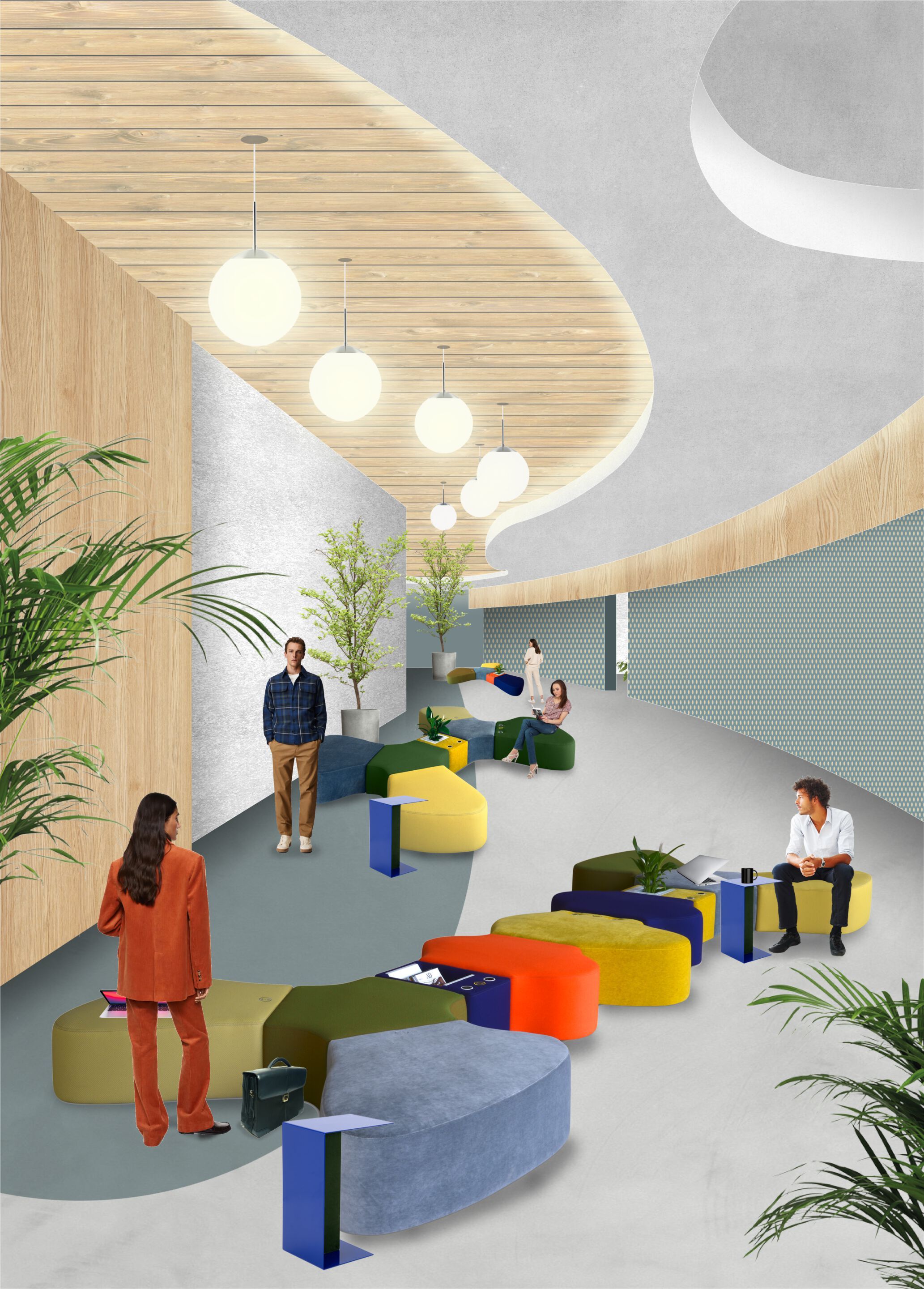 Состав пуфиков с электрическими розетками Adrenalina Sir-pent ARCH-00151904 - Вид №1