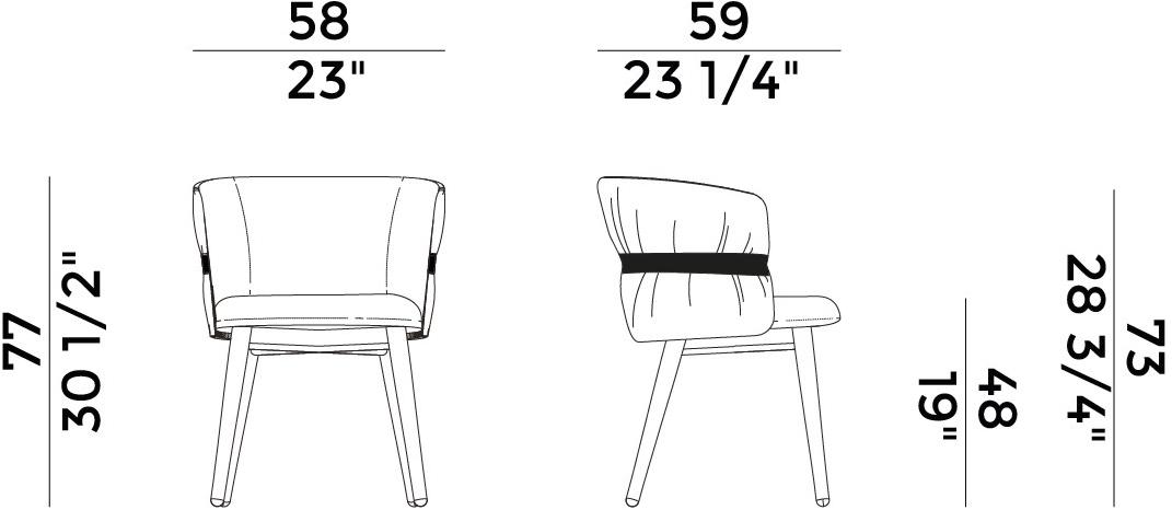 Potocco Кресло с тканевой обивкой Coulisse 941/p - Вид №8