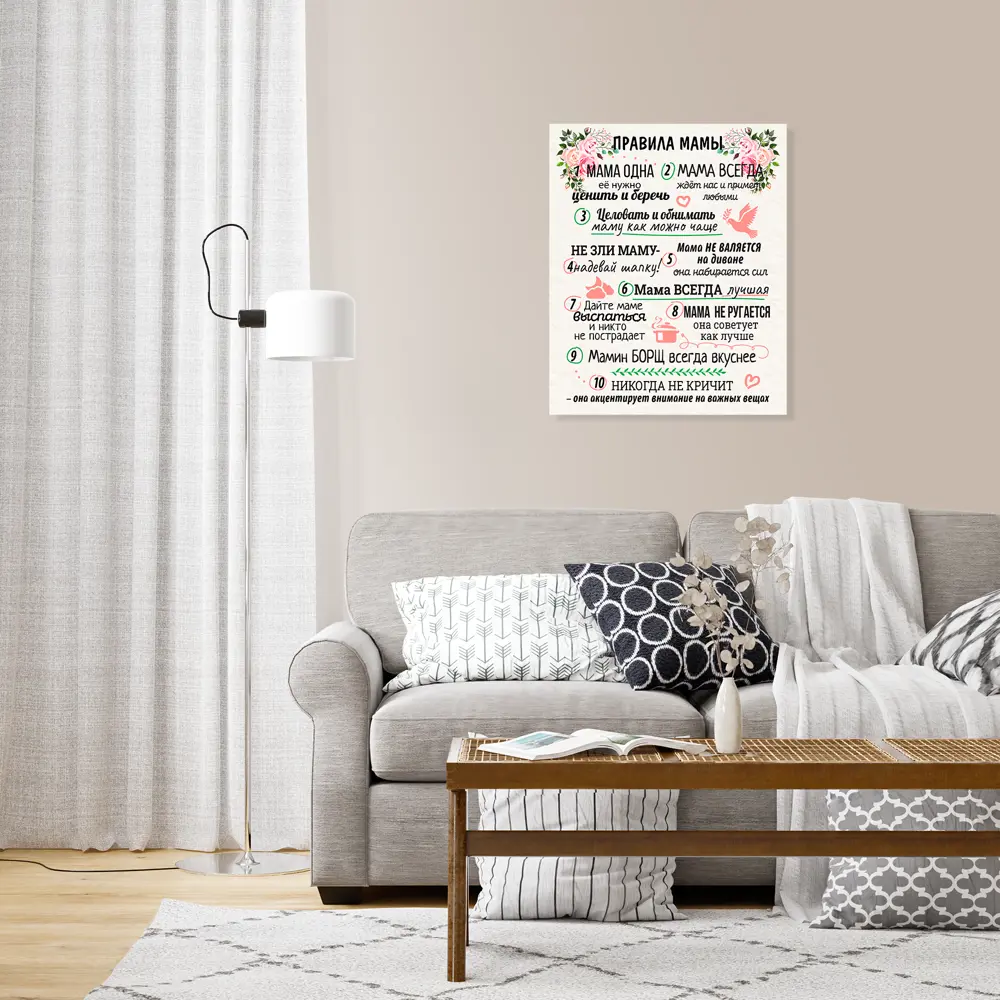Картина на холсте Постер-лайн Правила мамы 40x50 см STLM-2066318 - Вид №2