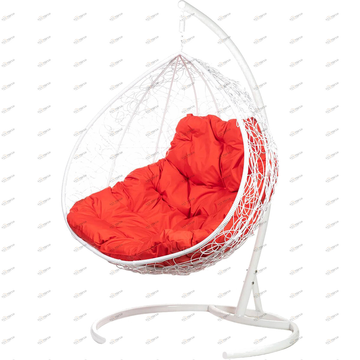 Кресло подвесное двойное белое с красной подушкой Gemini Promo White BIGARDEN  00-3974102 Белый 
