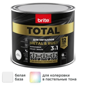 Грунт-эмаль 3 в 1 Total цвет белый 1.8 л