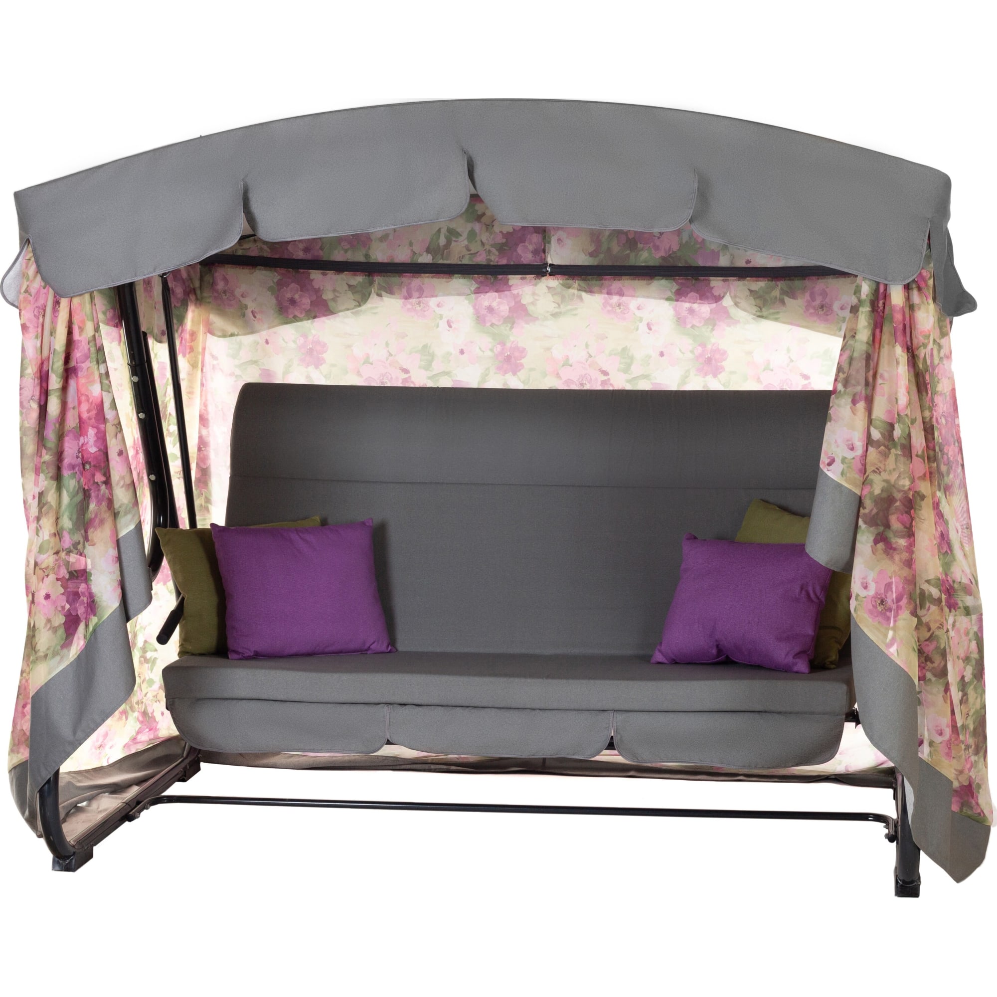 82492361 Качели садовые Элиз 3-х местные (до 280 кг) серый/ сиреневый Santreyd 