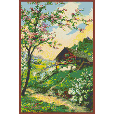 108х224кл Схема для вышивания цв. А3 ДК-286 "Весенний пейзаж" Santreyd 