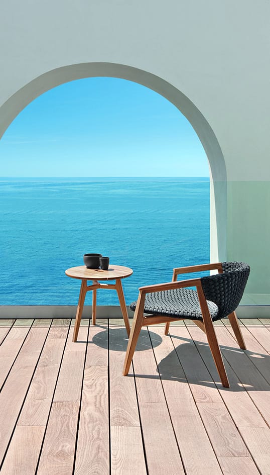 Синтетическая ткань садовое кресло с подлокотниками Ethimo Knit ARCH-00122669 - Вид №2