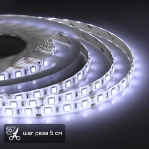 Светодиодная лента для контурной подсветки Apeyron SMD5050 12В 10мм 3м 10Вт/м 60диод/м 700лм/м IP65 6400К холодный свет