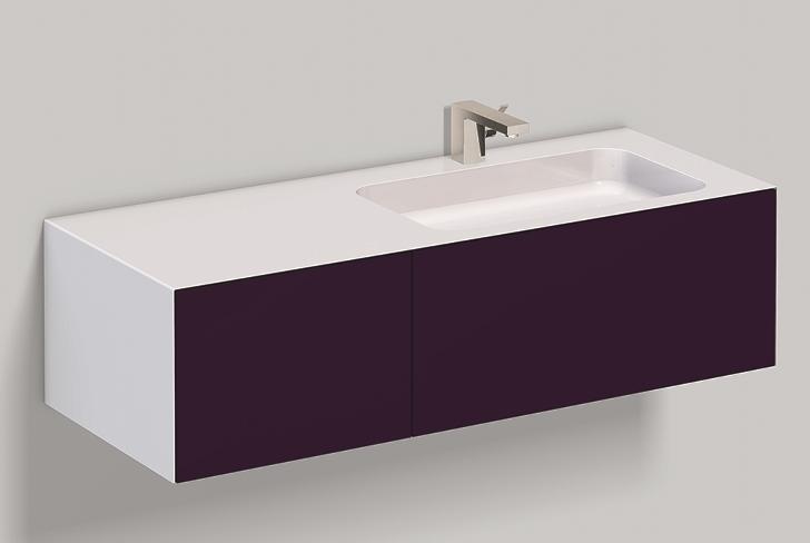 5159812000 Умывальник с тумбой, wp.folio9, белая, лакированная, шелковисто-матовый блеск, баклажан Alape серия FO (Folio) 