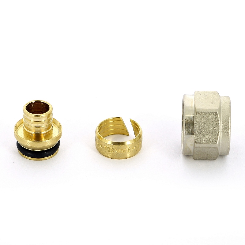 Соединитель обжим-В резьба евроконус для PEX трубы TIEMME 16(2,2)х1/2"EK 1440037 - Вид №2