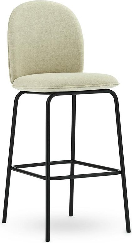 603119 Стул Bar, 75 см, полная обивка, черная сталь, лен Main Line Normann Copenhagen Ace