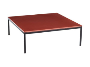 Квадратный стальной и стеклянный журнальный столик для гостиной