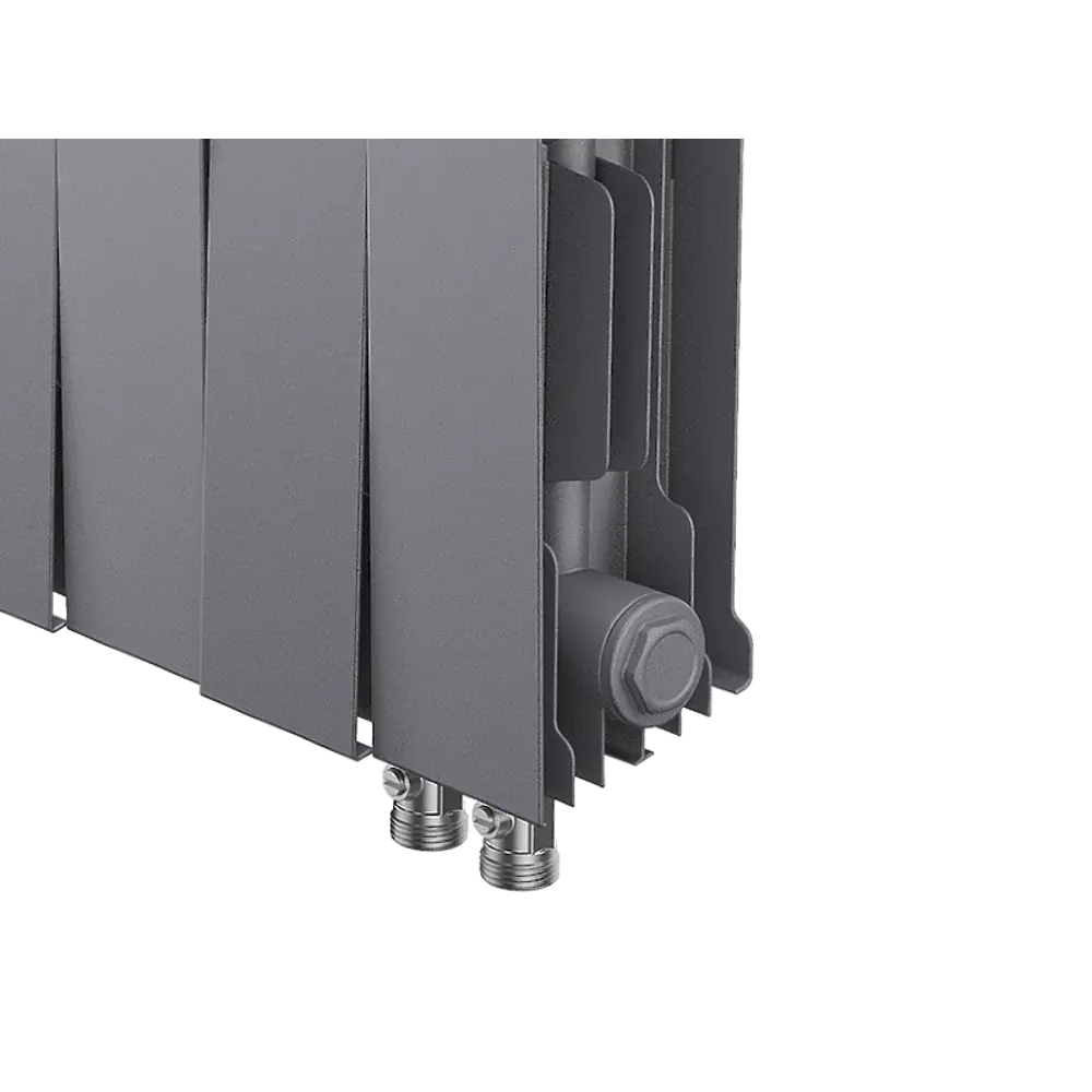 Радиатор секционный Royal Thermo Pianoforte VDR 200/100 18 секций нижнее правое подключение биметалл серый 86733746 STLM-2106934  - Вид №1