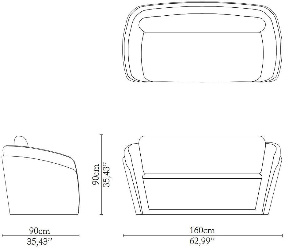 LUXXU 2-х местный бархатный диван Opera sun-id-1496774 - Вид №4