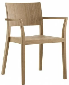 horgenglarus Штабелируемый стул из массива дерева с подлокотниками  6-590a