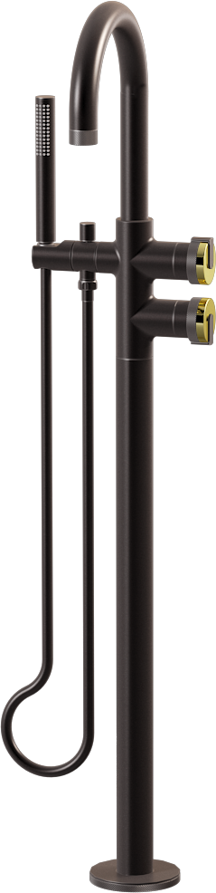 E-11554-R1PB-L1GM-GM Смеситель напольный отдельностоящий (внешняя часть) GRAFF MOD+