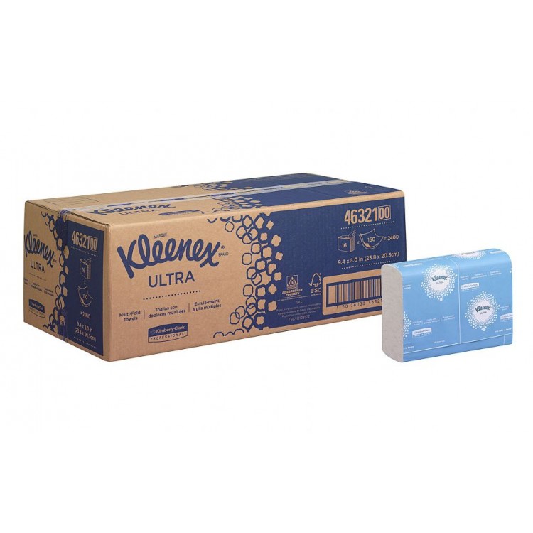 4632 Kimberly Clark Полотенца бумажные листовые Kimberly Clark Ultra MultiFold 4632 Z-сложения 2-слойные пачка по 150 листов 