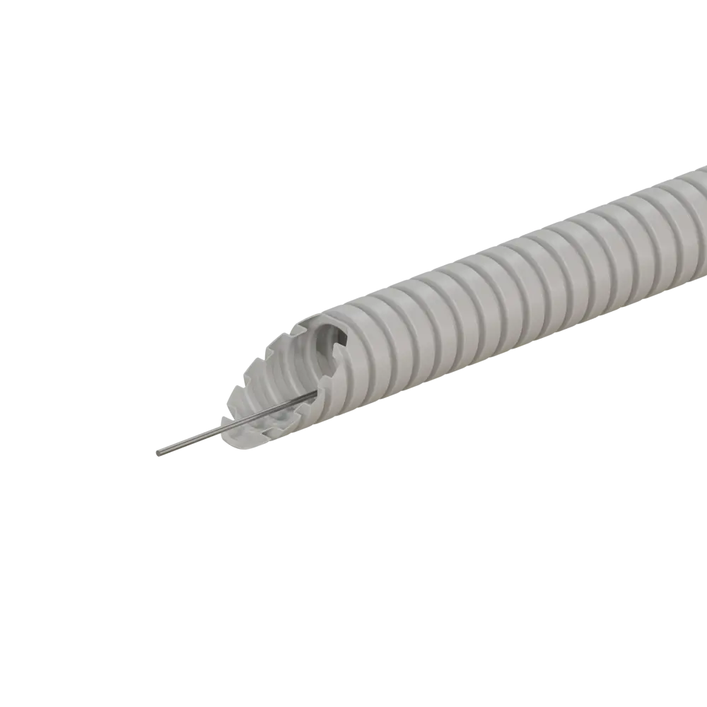 Труба гофрированная Экопласт D16 мм 100 м ПВХ легкая с протяжкой цвет серый STLM-2090961