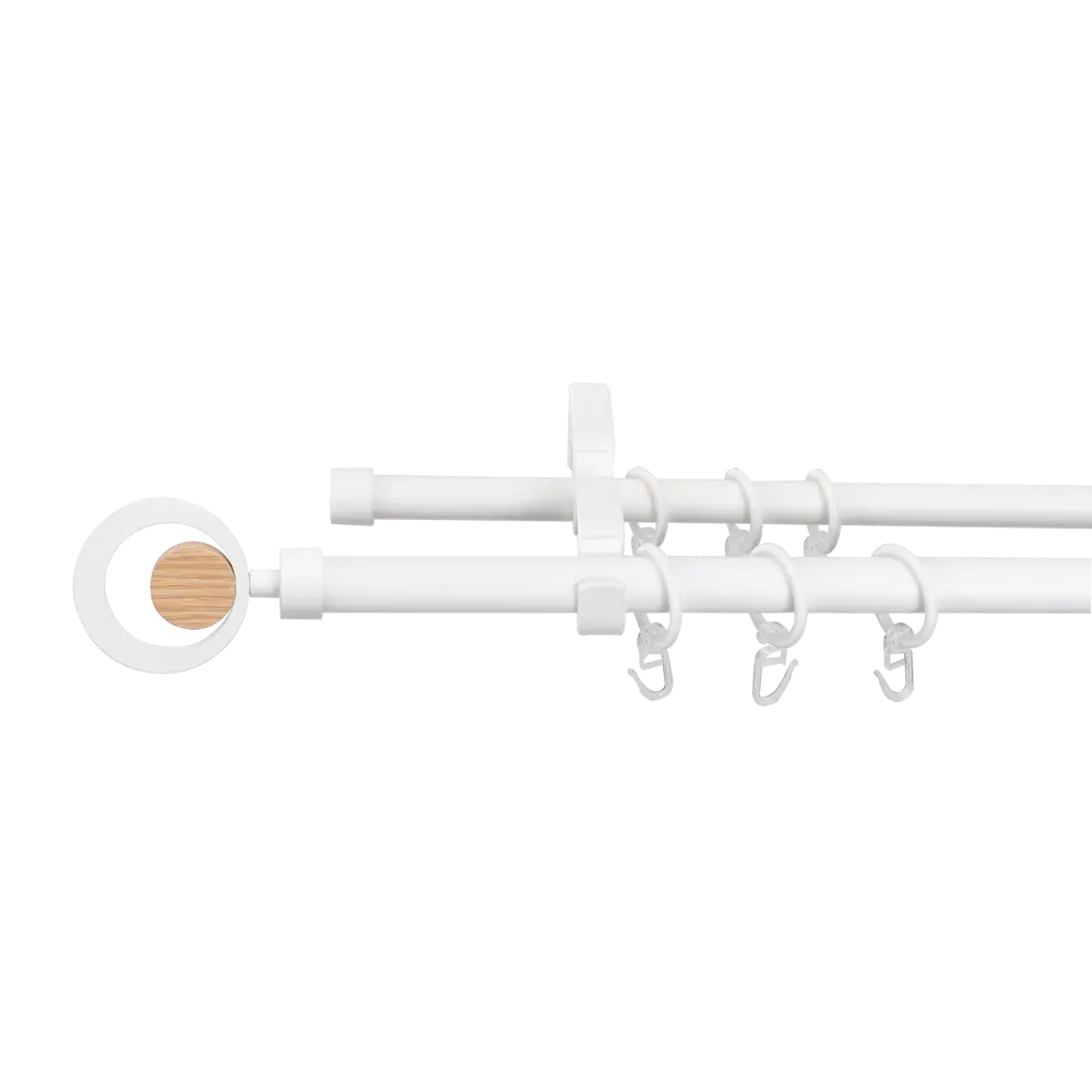 Настенный карниз раздвижной двухрядный KREAFORTA Кабот d16/19 160-300 см металл цвет белый 89457746 STLM-2104389  - Вид №5